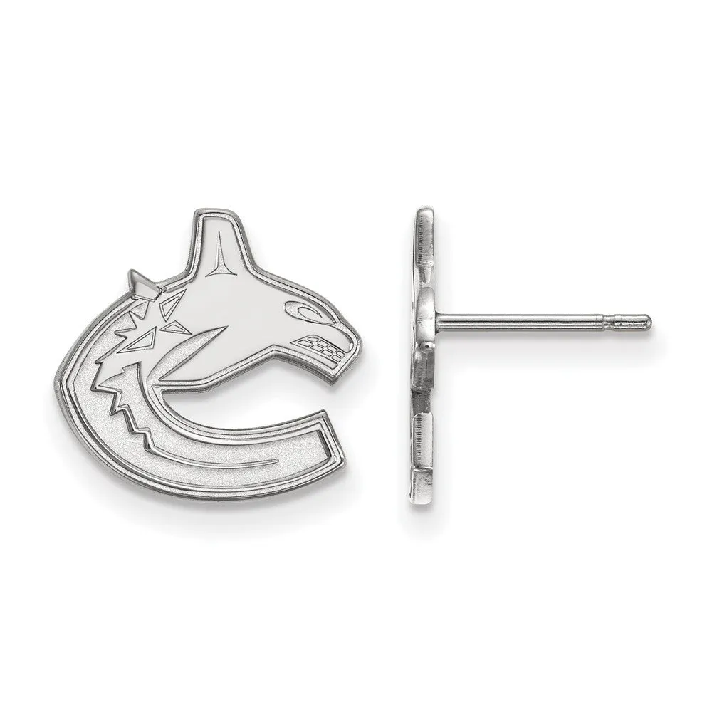 10k White Gold NHL Vancouver Canucks Small Post Earrings