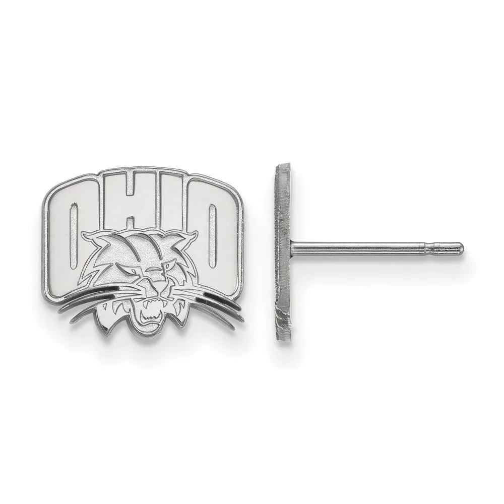 10k White Gold Ohio Univ. XS (Tiny) Post Earrings