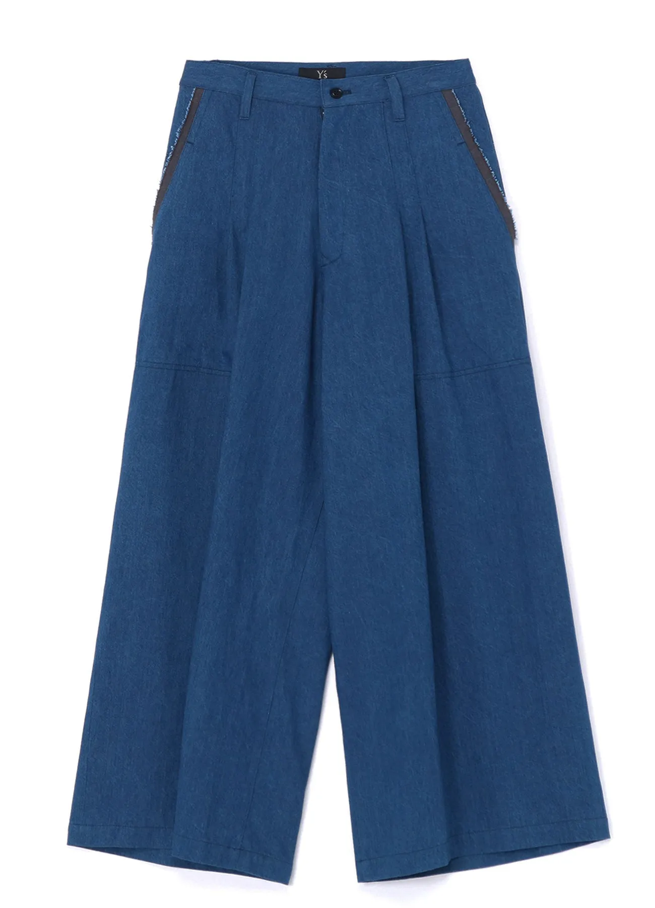 10oz DENIM DOUBLE PLEATED WIDE LEG PANTS