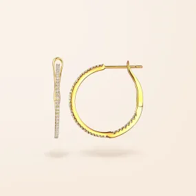 14K Gold Diamond Eternity Hoop Earrings