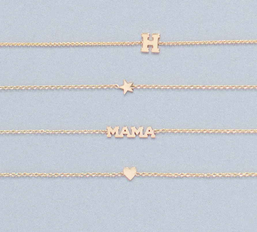 14K ITTY BITTY MAMA BRACELET