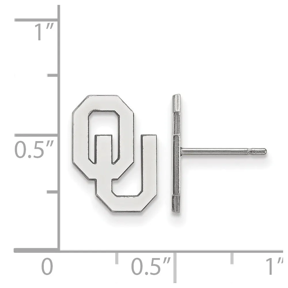 14k White Gold University of Oklahoma Small Post Earrings