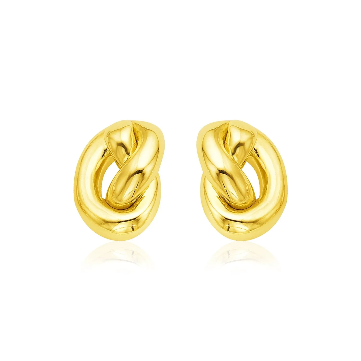 14k Yellow Gold Polished Knot Earrings-rx32273