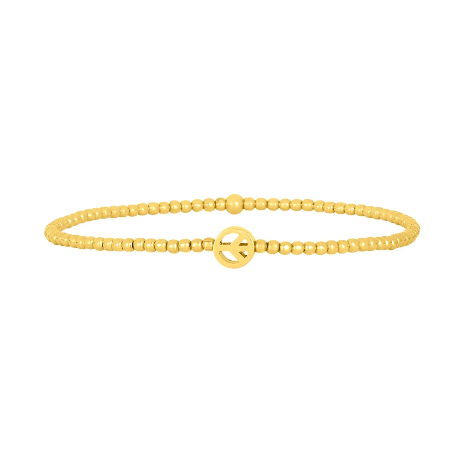 2mm Signature Bracelet With 14K Peace Sign Bead