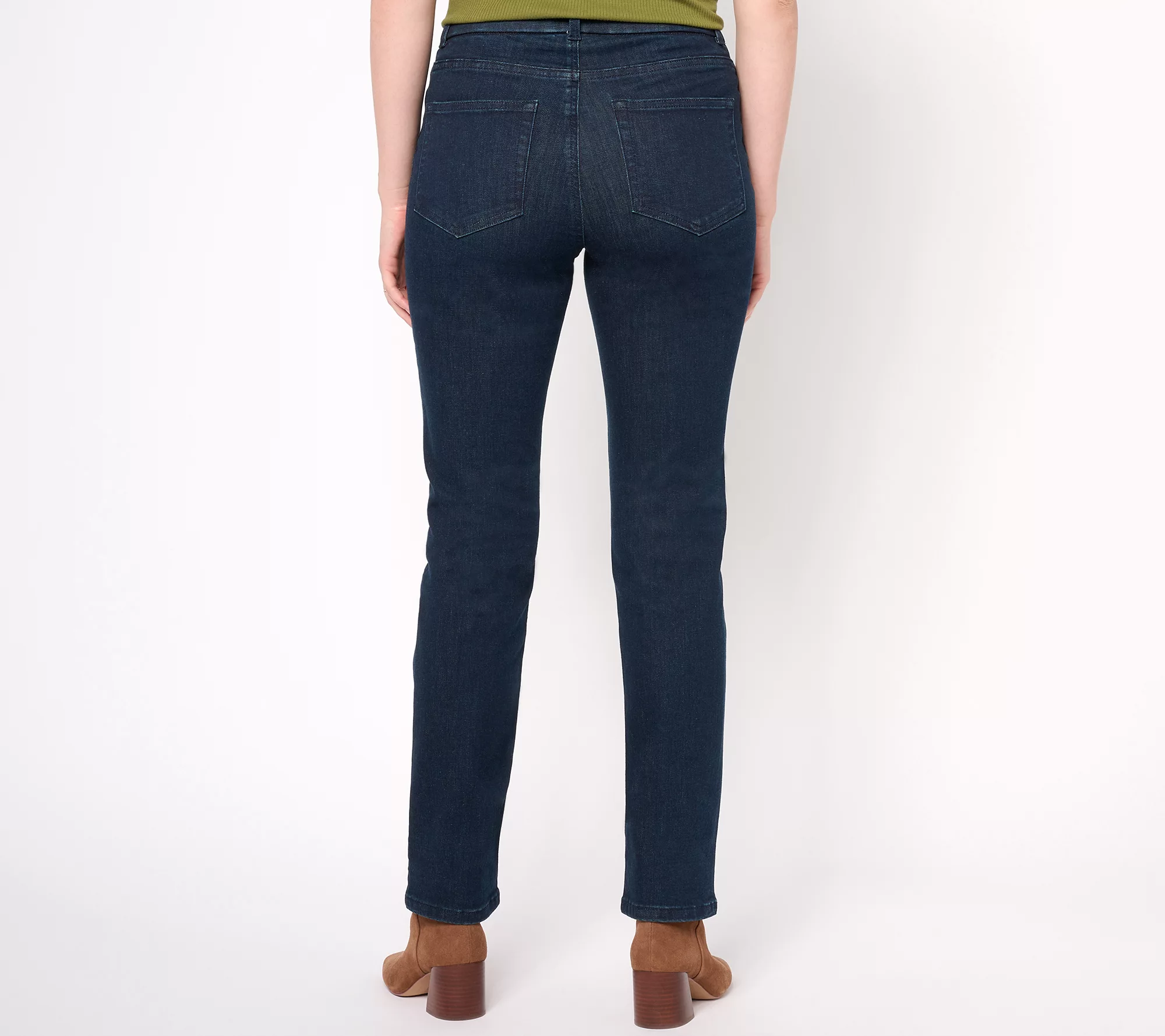 "As Is" Denim & Co. Perfect Flex Petite Straight Leg Pull-On Jeans