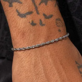 3mm Rope Bracelet - White Gold