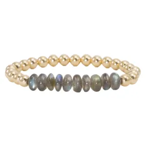 6mm Gold Filled Beads with Labradorite Bracelet