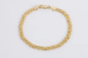 7 14k Yellow Gold Woven Chain Bracelet (5.28g.)