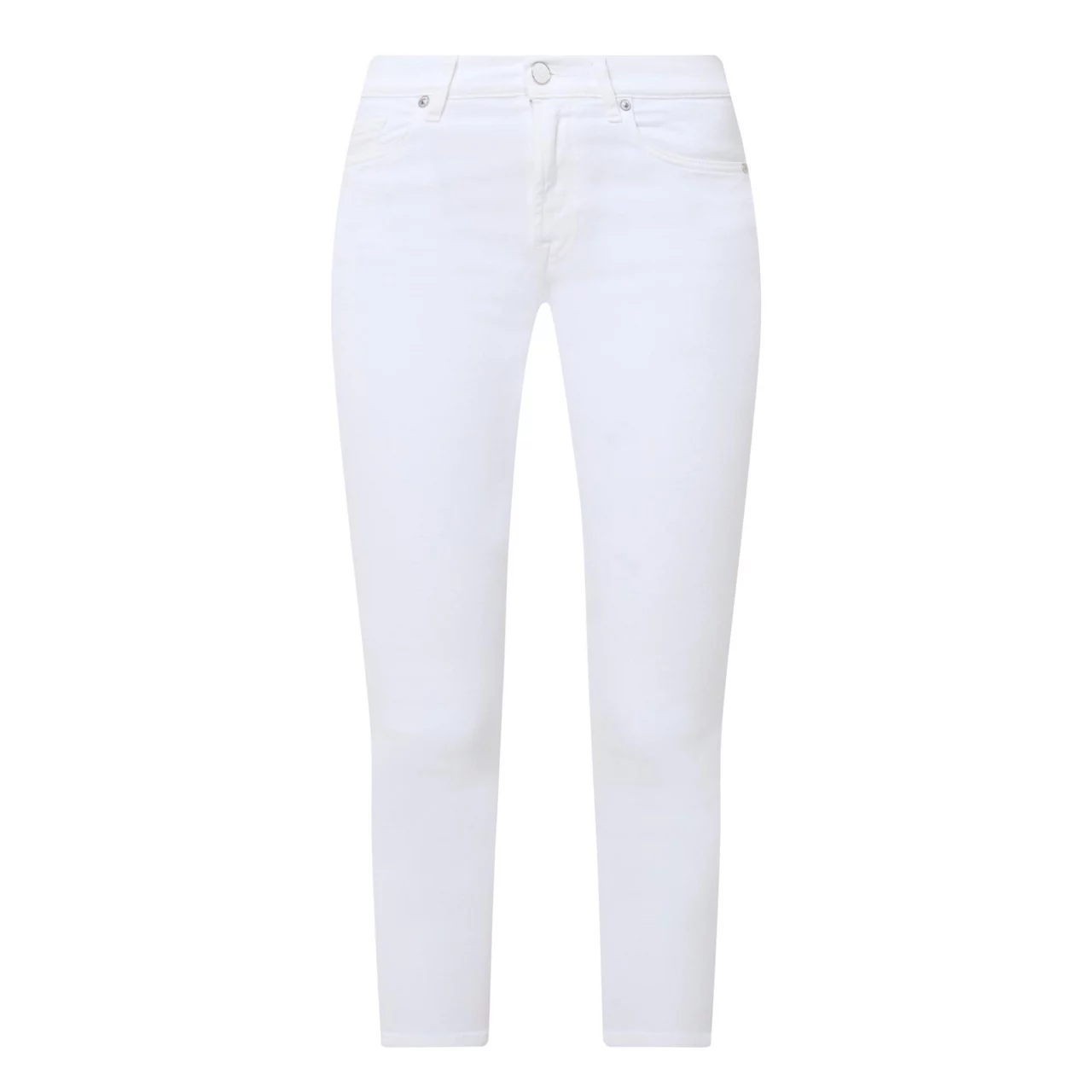 7 FOR ALL MANKIND Roxanne Mid-Rise Slim Fit Ankle Jeans - White