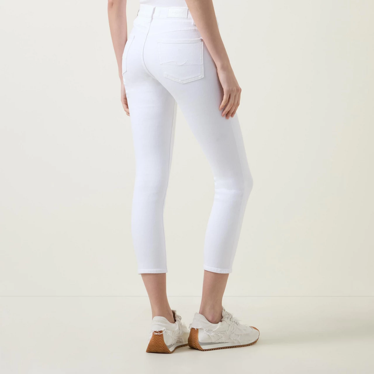 7 FOR ALL MANKIND Roxanne Mid-Rise Slim Fit Ankle Jeans - White