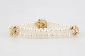 7.5 14k Yellow Gold Pearl Bracelet (20.43g.)