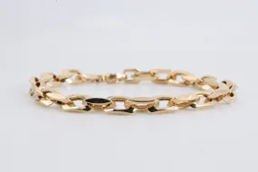 9 14k Yellow Gold Rectangle Link Bracelet (24.86g.)