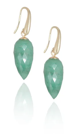 9K Yellow Gold Aventurine Earrings