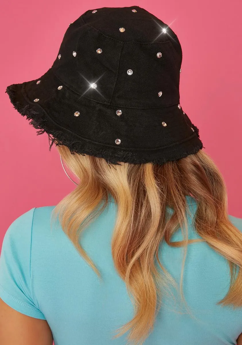 Acting Innocent Rhinestone Bucket Hat-