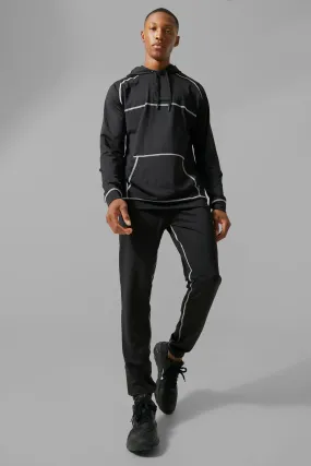 Active Gym Hooded Tracksuit With Seam Detail