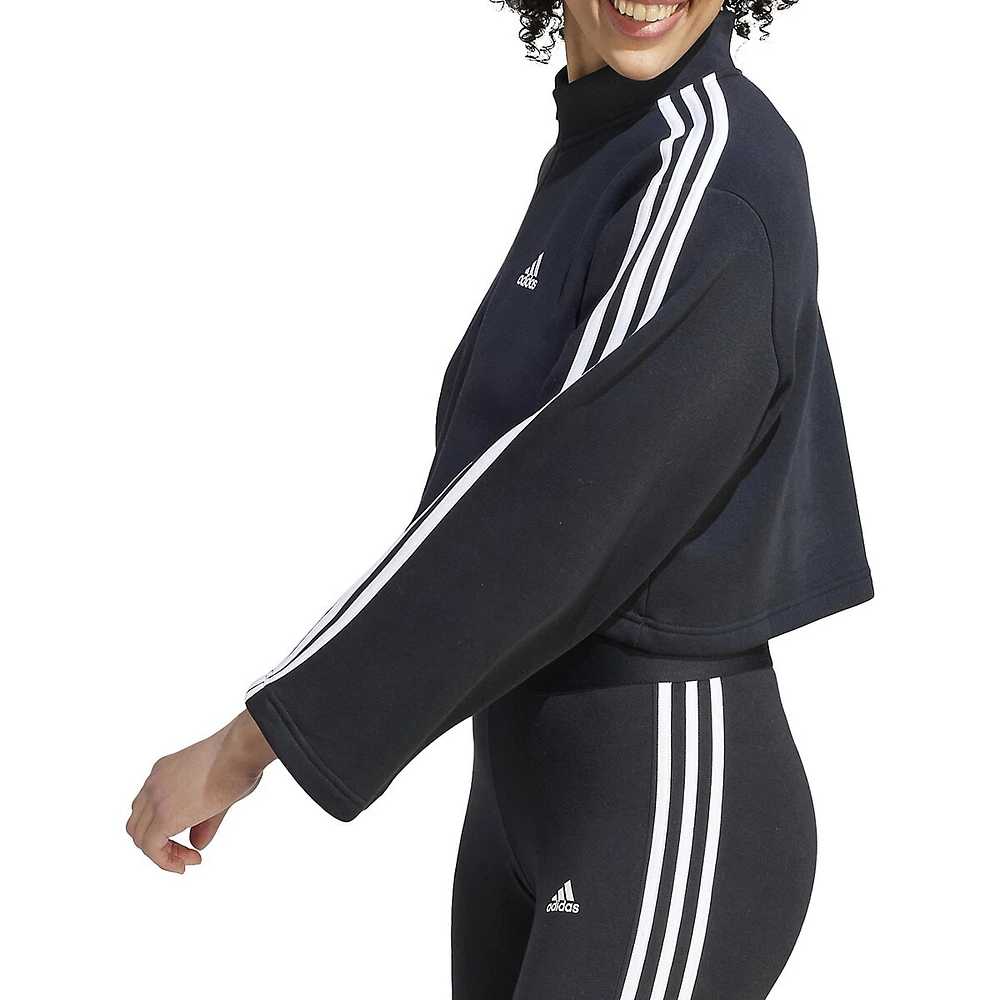 adidas Quarter-Zip Cropped Fleece Sweatshirt