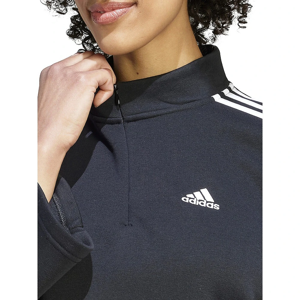 adidas Quarter-Zip Cropped Fleece Sweatshirt