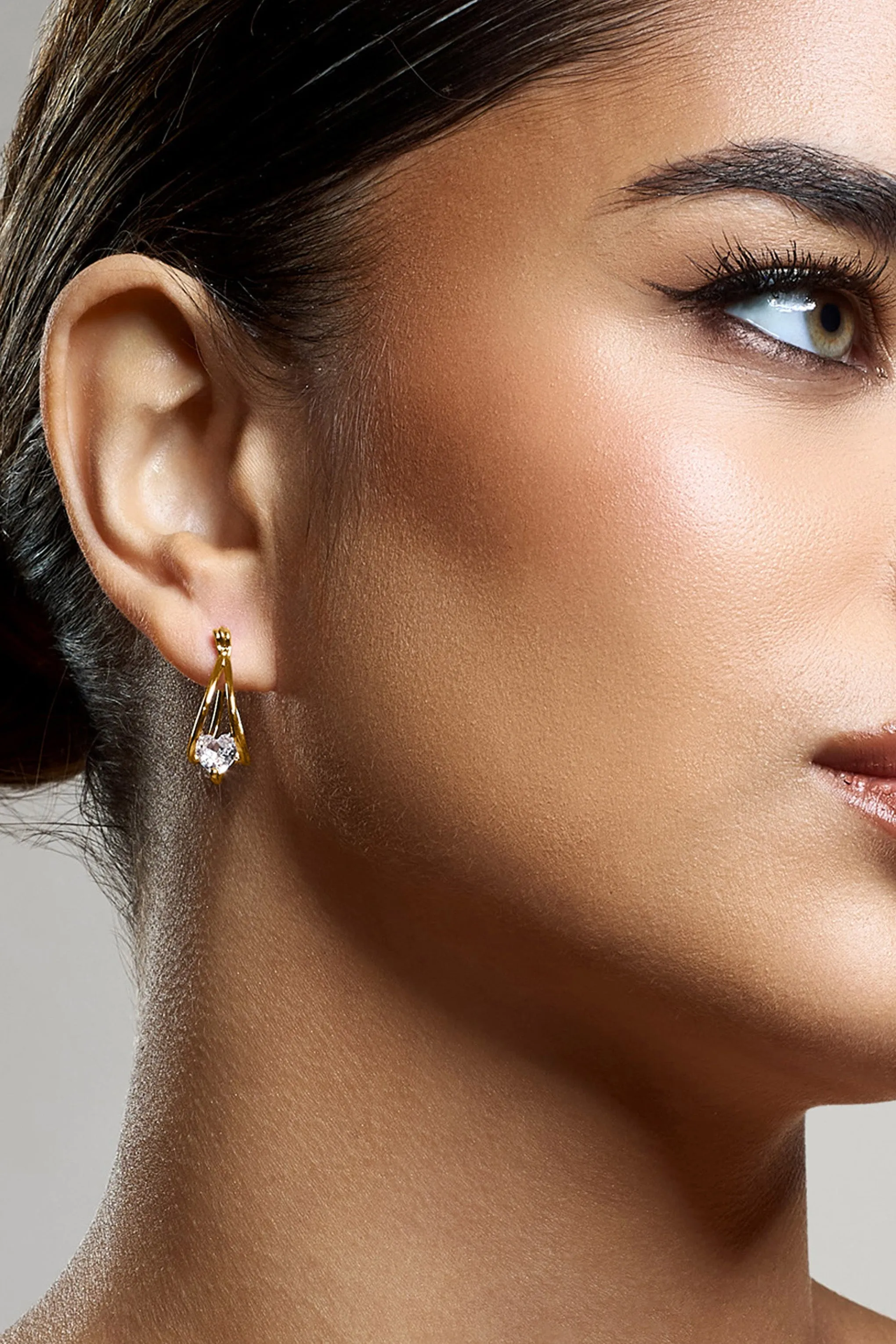 Adira | Gold Diamante Small Hoop Earrings