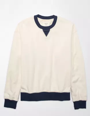 AE AE Fleece Colorblock Crew Neck Sweatshirt