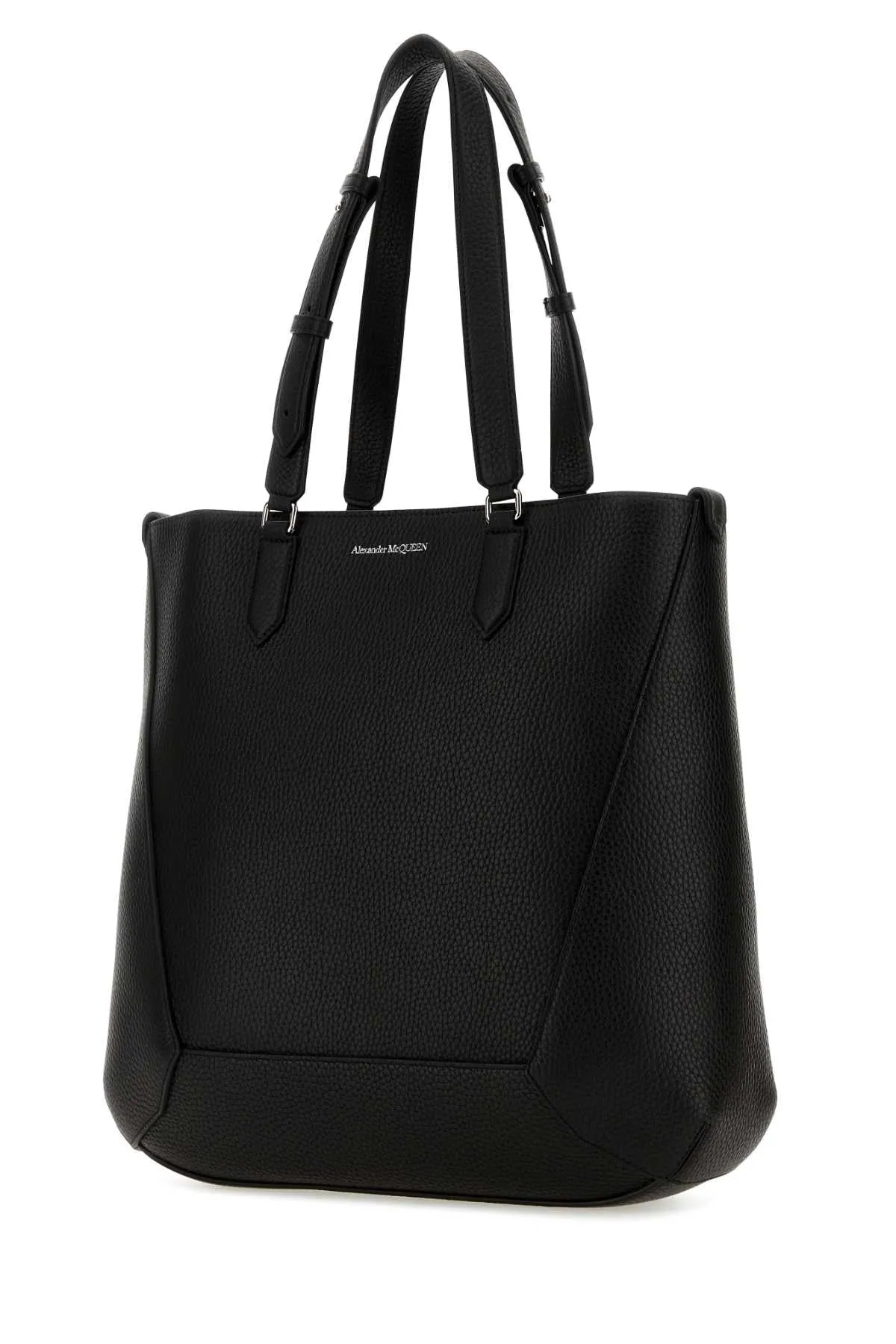 Alexander Mcqueen Black Leather Medium Edge Shopping Bag