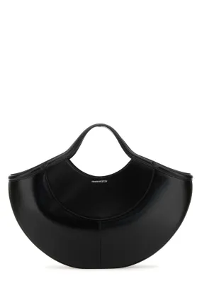 Alexander Mcqueen Black Leather The Cove Shopping Bag