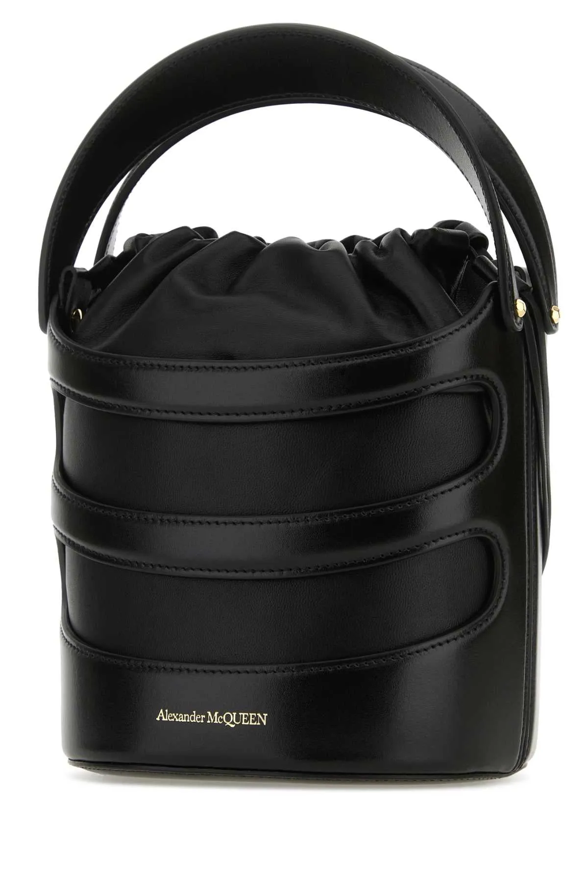 Alexander Mcqueen Black Leather The Rise Bucket Bag