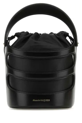 Alexander Mcqueen Black Leather The Rise Bucket Bag