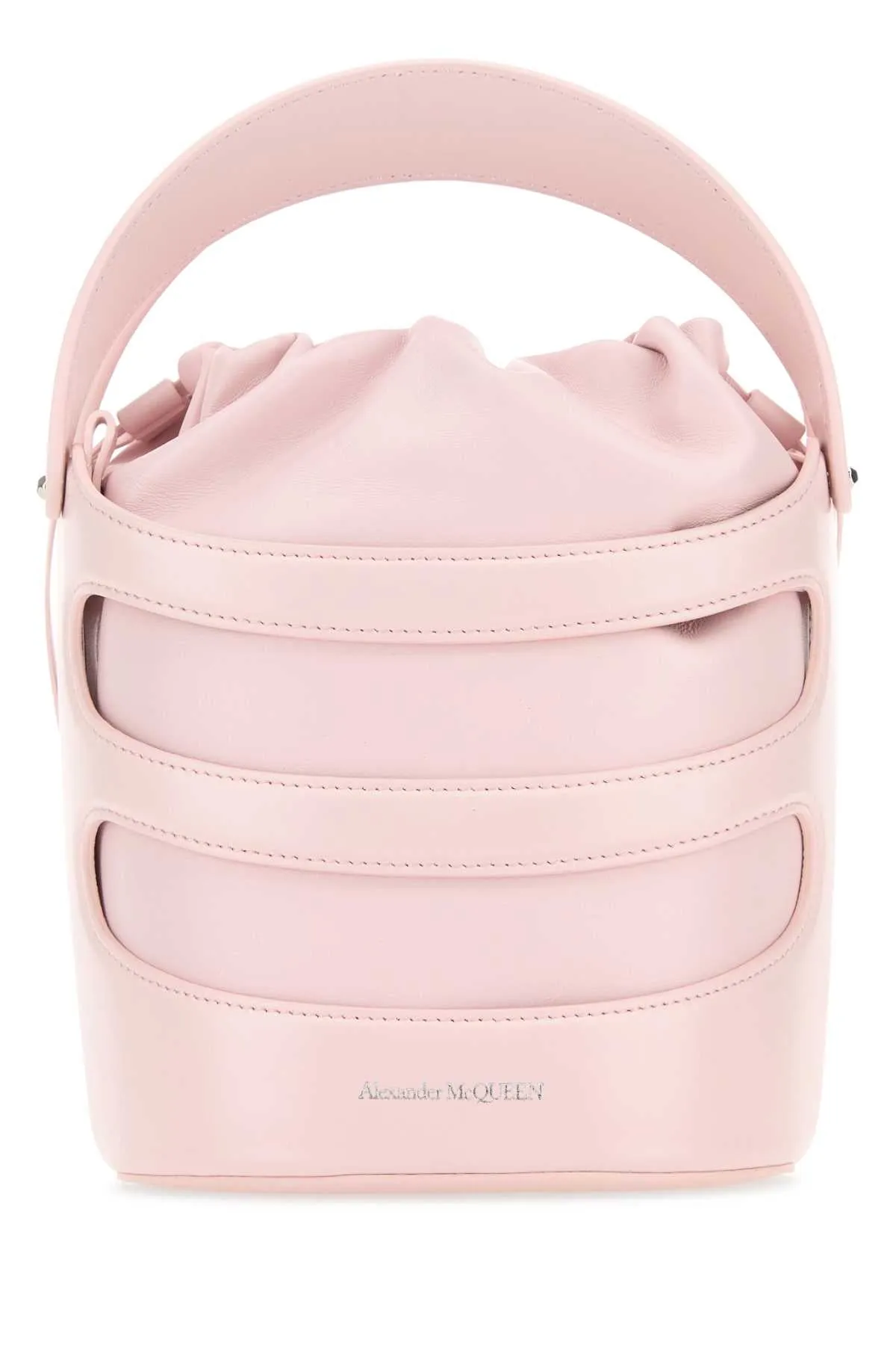 Alexander Mcqueen Pastel Pink Leather The Rise Bucket Bag