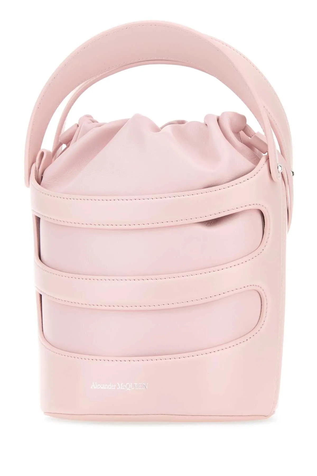 Alexander Mcqueen Pastel Pink Leather The Rise Bucket Bag