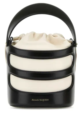 Alexander Mcqueen Two Tone Leather The Rise Bucket Bag