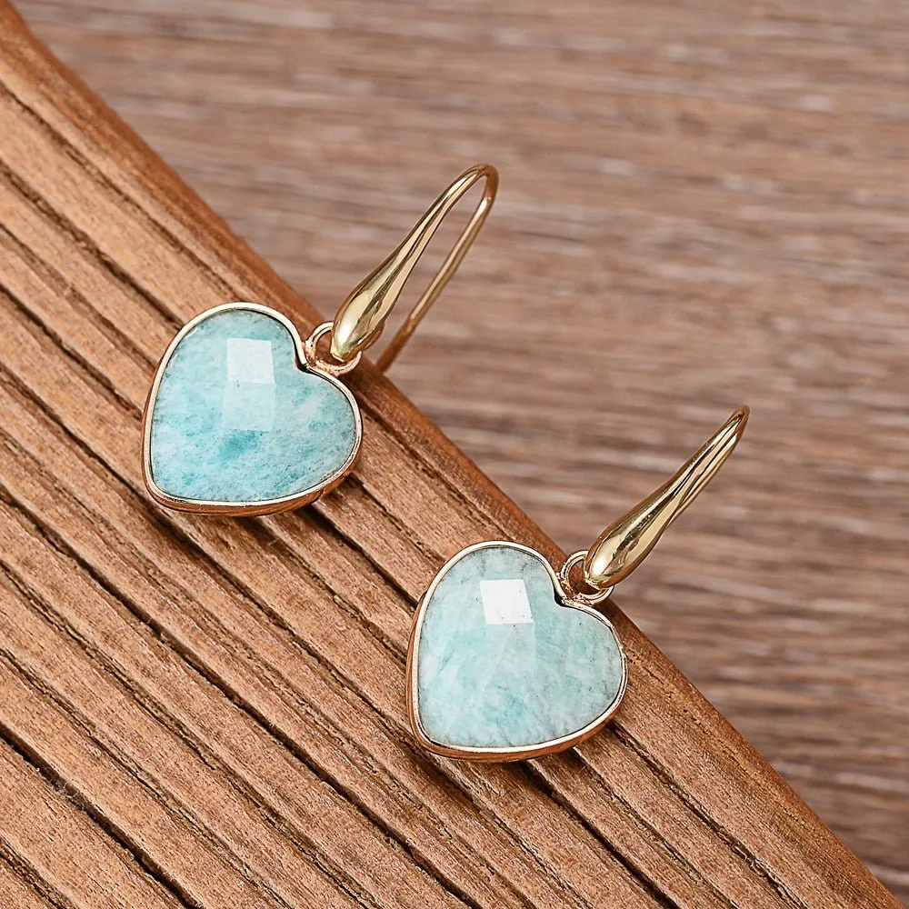 Amazonite Love Teardrop Earrings