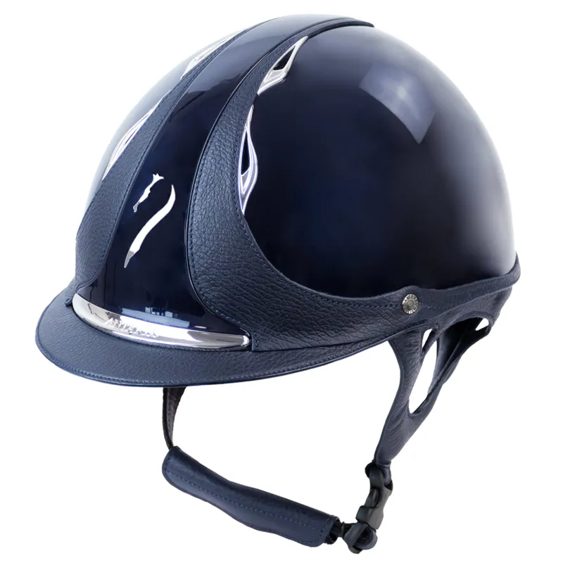 Antares Premium Glossy Riding Hat - Blue/Blue