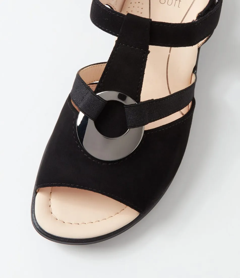 ARA Lugano 30 Schwarz Suede Sandals