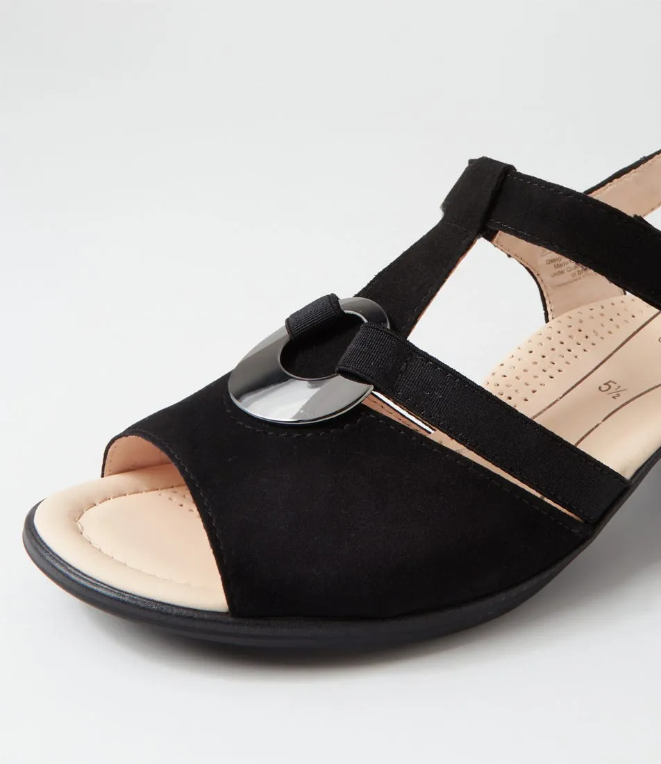 ARA Lugano 30 Schwarz Suede Sandals