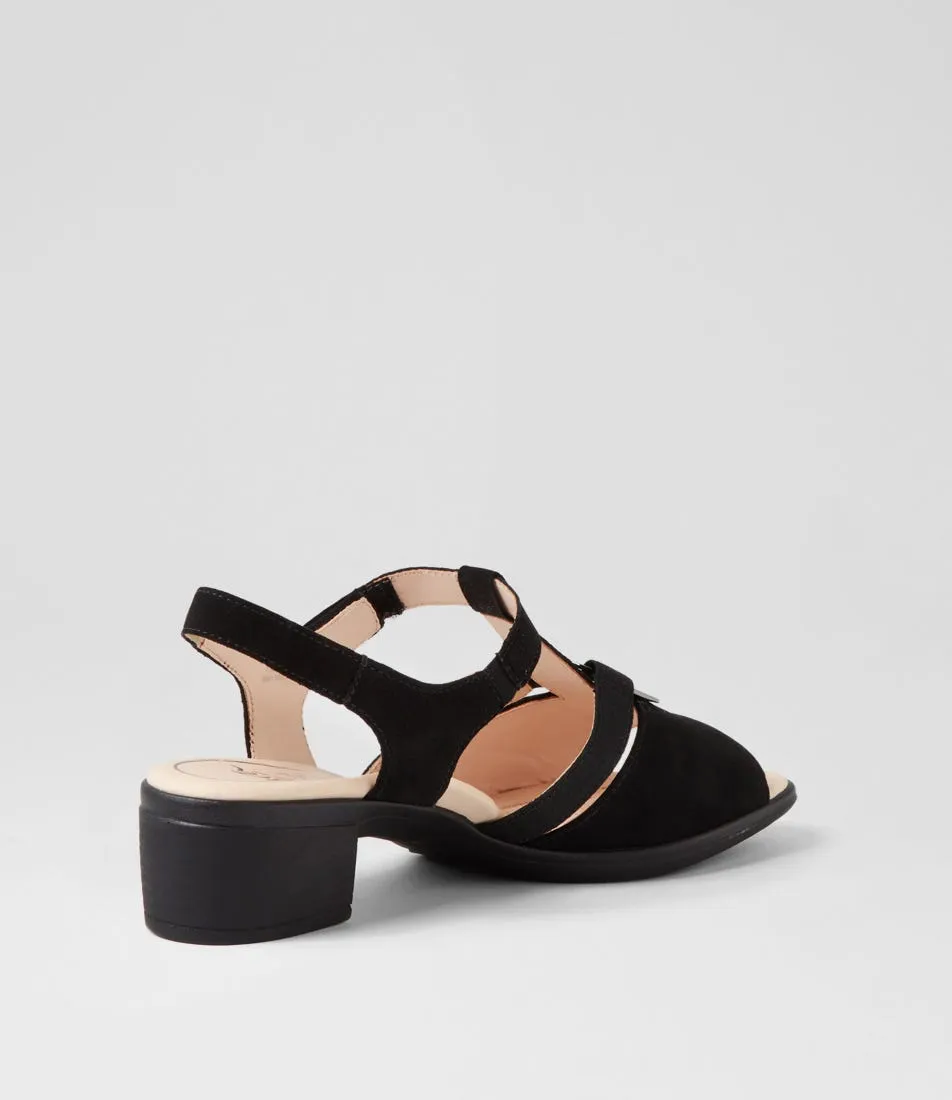 ARA Lugano 30 Schwarz Suede Sandals