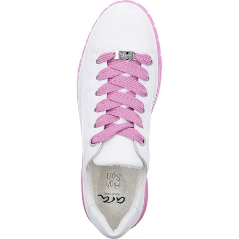 Ara Womens Florence Sneakers - Weiss/ Pink