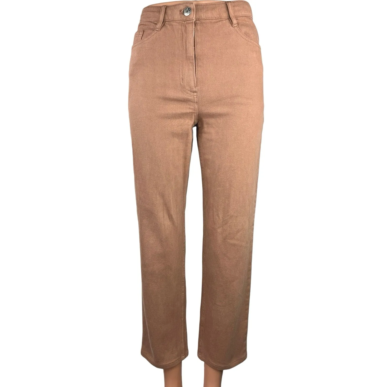 Aritzia Wilfred Free Tan Straight Leg High Rise Cropped Casual Pants Size 0