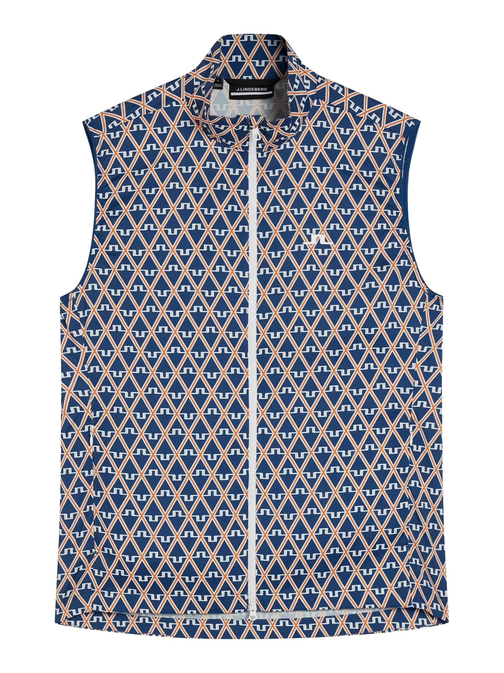 Ash Light Packable Vest Print / Estate Blue Diamond