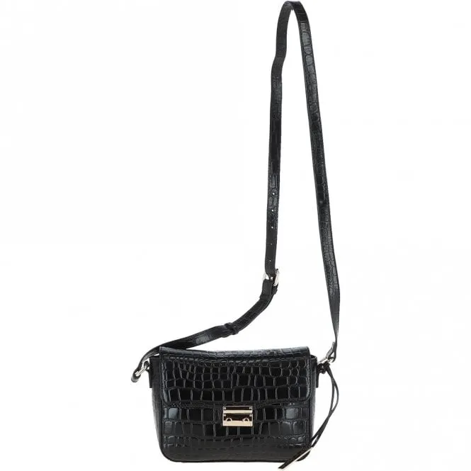 Ashwood Crocodile Print Cross Body Bag Black/croc: C-50 Croc