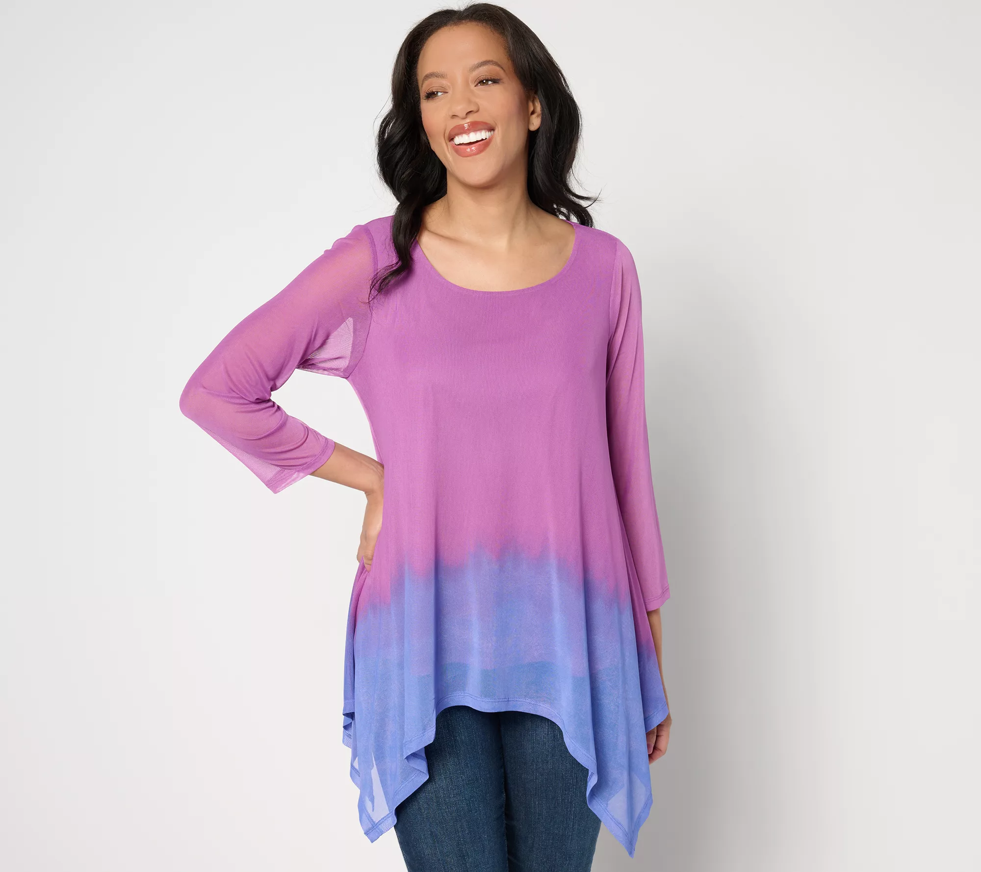 Attitudes by Renee Triple Mesh Ombre Tunic