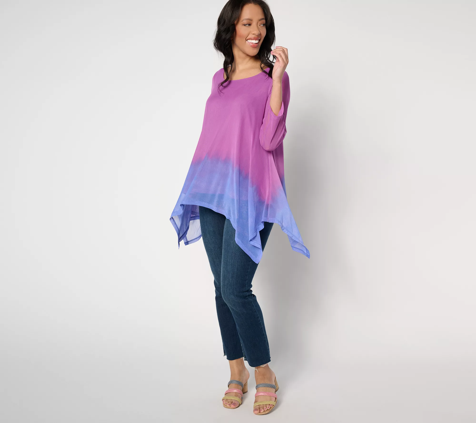 Attitudes by Renee Triple Mesh Ombre Tunic