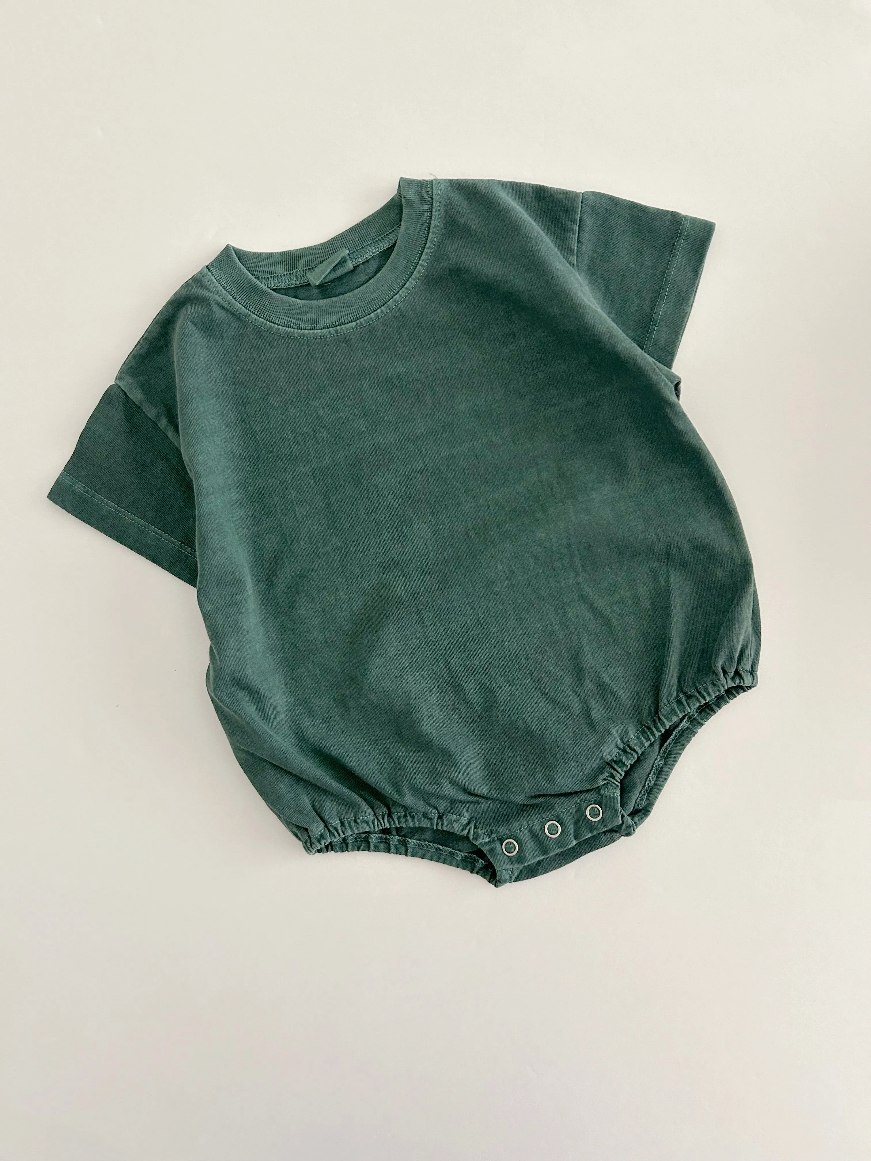 Baby Garment-Dyed T-Shirt Romper (3-18m) - 4 Colors