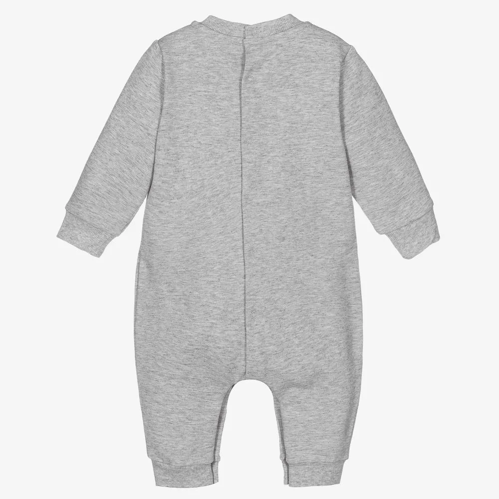 Baby Grey Logo Cotton Romper