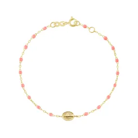 Baby Madone Charm Classic Gigi Fuchsia bracelet, Yellow Gold, 5.1