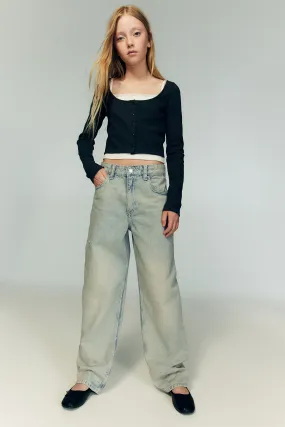 Baggy Fit Jeans - High waist - Long - Light denim blue - Kids | H&M GB