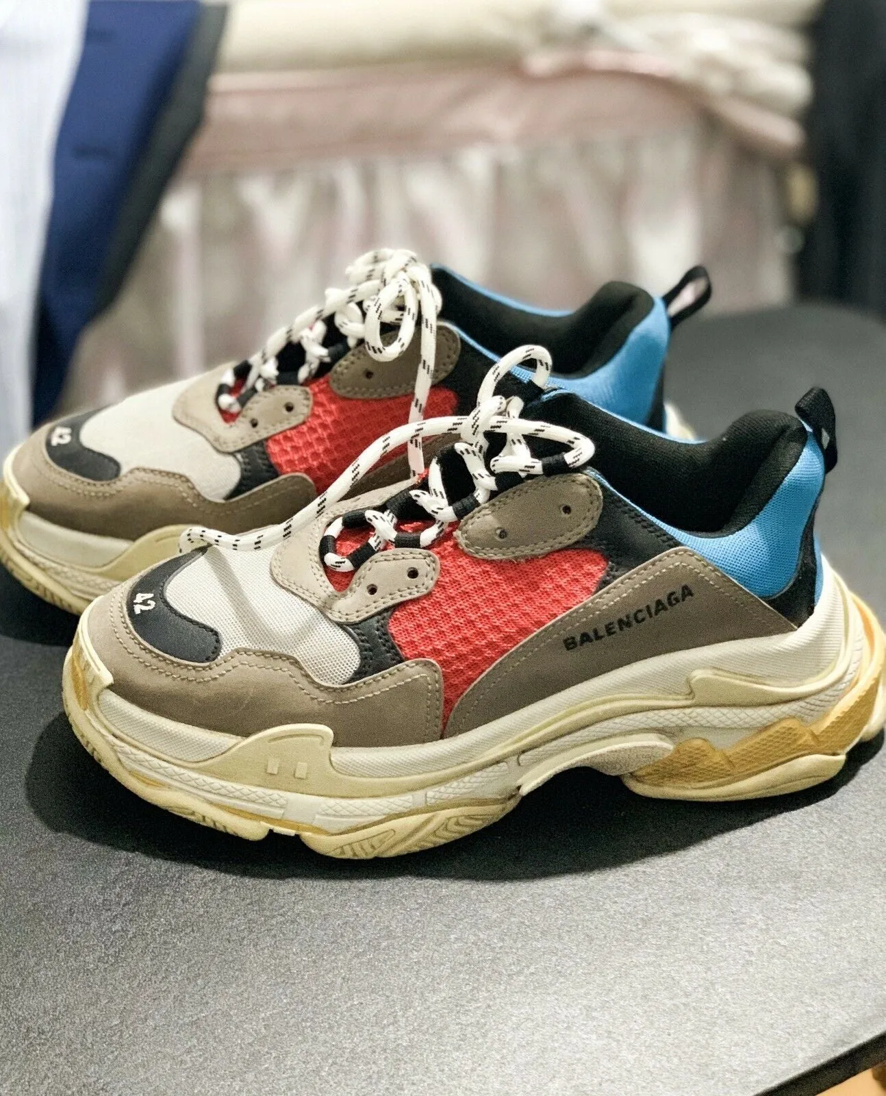 Balenciaga | Triple S Sneakers | Blue Grey Red Black