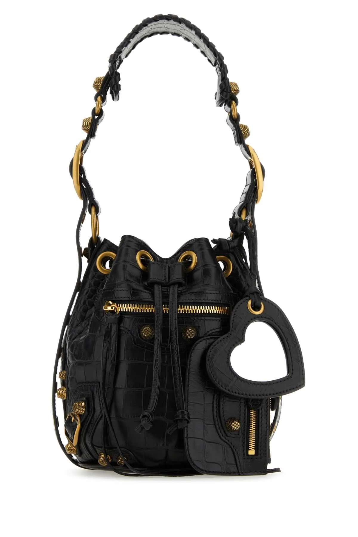 Balenciaga Black Leather Le Cagole Xs Bucket Bag