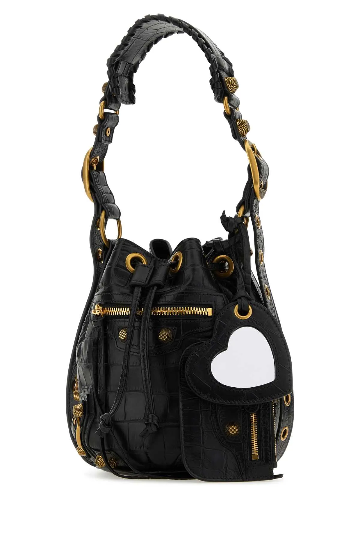 Balenciaga Black Leather Le Cagole Xs Bucket Bag