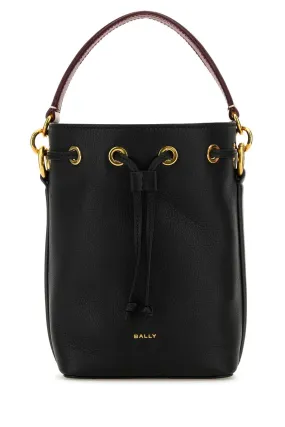 Bally Black Leather Small Code Bucket Bag