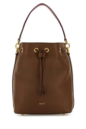 Bally Caramel Leather Code Bucket Bag